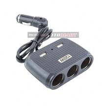 OISE ART STORE Sdoppiatore Adattatore 3 Accendisigari Triplo + 2 Usb 120w Auto Camper Barca Multicaricatore - - Multicolore - Visualizzare 3