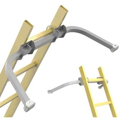 Ladder Stabilizer Accessory Heavy Duty Extension Ladder Stabilizer Silver Gray 375 Lbs Weight Rating 38L X 14W X 4H For Roof Gutter Windows Obstacles