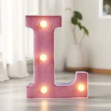 1个LED发光字母/数字灯，粉色发光字母，电池供电闪烁字母灯，适用于派对、求婚、婚礼、餐桌、墙面装饰、生日、客厅、卧室装饰 [不含电池] - 暖白色 - 查看 20