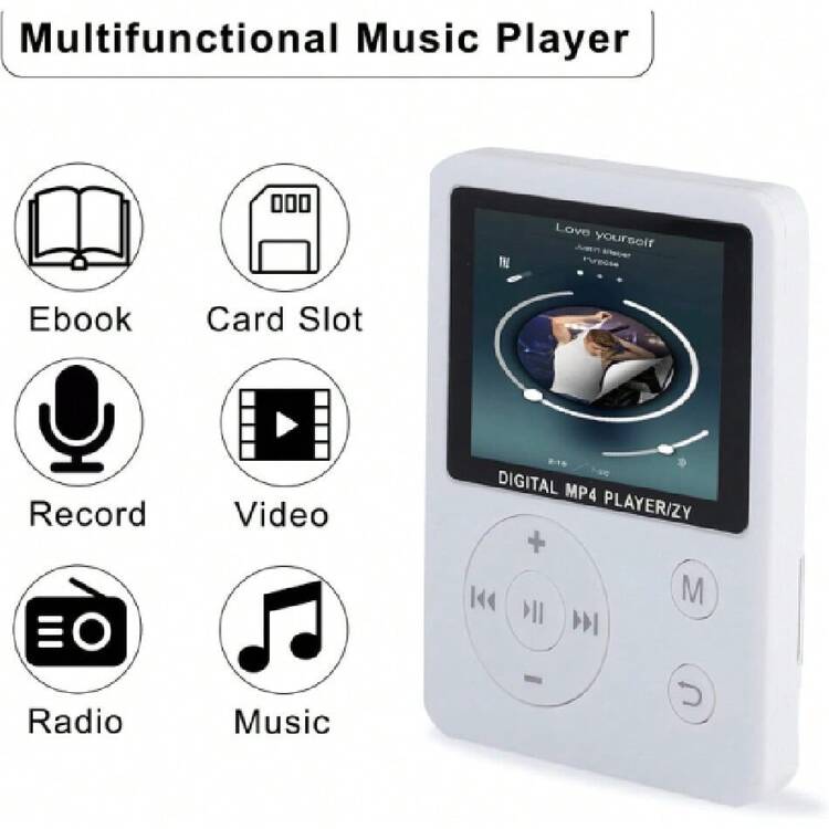 Reproductor de Alta Fidelidad con Pantalla a Color Portátil Y Delgado, Reproductor de Música MP3 MP4, Reproductor de MP3 MP4 con Botón Redondo USB2.0(Blanco),36980824 - Morado Violeta - Añade 2