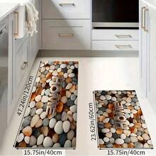 1 pieza Felpudo con diseño de guijarros, alfombra de drenaje duradera para cocina, sala de estar, entrada, balcón, decoración del hogar, cafetería, bar, vacaciones, fiesta, dormitorio, baño - Multicolor - Ver 16