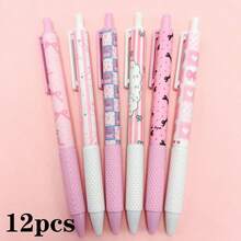 6pcs/Set Lightweight Pink Bow Ballpoint Pens, 0.5mm Fine Tip, Smooth Writing, Suitable For Office, Classroom, Adults, Home Office, Family, Education, Exams, Neutral Ink Pen Set, Holiday Stationery Gift, Back To School Gift - Multicolor - View 8