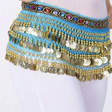 1pc Outfits Belly Dance Glitter Sequins Tassel Skirts, Fashionable Dancing Waist Belt Skirts For Belly Dance - Multicolor - View 23