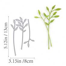 1件装树叶切割模具，新款模切图案，压花模板，适用于DIY手工、剪贴簿等，模板模具，相册装饰纸模切图案，卡片制作 - 銀色 - 查看 7