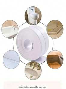 1 Roll Waterproof Mildew Resistant Self-Adhesive Bathroom Sealing Tape - Heavy Duty Sealant For Bathtub, Shower, Sink, Toilet, Floor And Wall Edges - Easy DIY Waterproof Solution, Toilet Sealing | Smooth Surface | Waterproof Adhesive - Multicolor - View 6