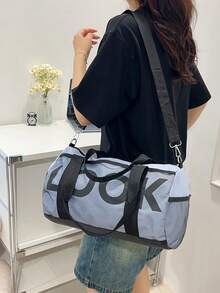 Large Capacity Lightweight Travel Sports Gym Bag, Luggage Backpack, Yoga Bag, Short Trip Bag, Fashionable Cylindrical Gym Bag - Multicolor - View 5