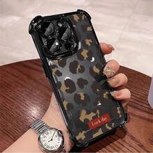 1pcs Leopard Print Phone Case Compatible with Apple Phone17ProMax 16 15 14Plus 11 12 13 ProMax, Antidrop Phone Case, Camera Protection Phone Case, Vintage, Personality, Fashion, Exquisite, Can Be Given To Friends, You Can Give It To Yourself - Negro - Ver 3