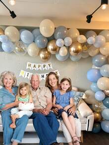 35/70个金属蓝气球、珍珠蓝气球、马卡龙浅蓝气球、浅蓝气球，适合新娘送礼会、婴儿送礼会、生日派对 - 彩色 - 查看 6