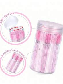 50/100pcs Disposable Eyelash Brushes, Mascara Wands, Makeup Brush Set, Suitable For Eyelash Extensions And Eyebrow Brushes, With Storage Box, Eyebrow Brush, Eyeshadow Brush, Spiral Brush,Giveaways - Multicolor - View 8