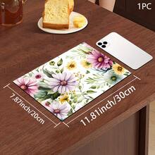 1pc Colorful Floral Print Absorbent Mat/Drying Mat For Coffee Maker, Dishes - Absorbent Polyester Desktop Protective Mat With Rubber Anti-Slip Pad, For Kitchen Counter Decor, Home Bar And Dining Table - Multicolor - View 11