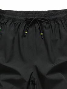 男士高性能运动短裤（1件装） - 弹性轻便，适合训练、跑步和运动 - 黑色 - 查看 3