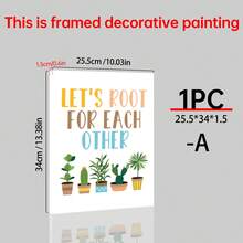 1/4件装 “让我们互相支持”校园励志帆布海报。返校季墙面装饰。非常适合学校墙壁、走廊、食堂和办公室走廊的装饰。家居装饰和墙面艺术！室内装饰。房间装饰美学，可选画框 - 彩色 - 查看 30