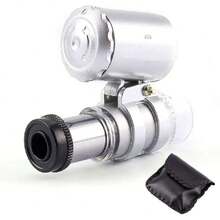 Microscopio 60X, Mini Microscopio de Bolsillo 60X, con Luz LED y Lámpara UV, Diseño de Interruptor Giratorio, Especialmente para Inspeccionar Pequeños Detalles, Lupas de Joyería,36981580 - Multicolor - Ver 1