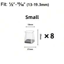 8/24 piezas Protectores de piso de silla de silicona cuadrados con fieltro, almohadillas antiarañazos y reductoras de ruido transparentes, adecuadas para el hogar, la oficina, la cocina, el comedor - Gris - Ver 10