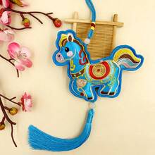 2026 Year Of The Horse Sachet, Small Size | Miao Embroidered Horse Retro Pattern With Tassels, Red & Gold Chinese New Year Style, Filled With Purple Garden Fragrance, Suitable For Car And Bedroom,Spring Summer Picks,Brides Maid Gifts,Room,Bedroom Deccor,Bedroom Deccor,Beach,Travel,For Men,For Women,Vacation - Multicolor - View 6