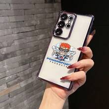 Funda de teléfono de dibujos animados con VP, adecuada para S25, S24, S23, S21 FE Ultra Plus, ofrece panel trasero suave y transparente con características anti-caída tanto para 4G como para 5G. - Colores mixtos - Ver 1