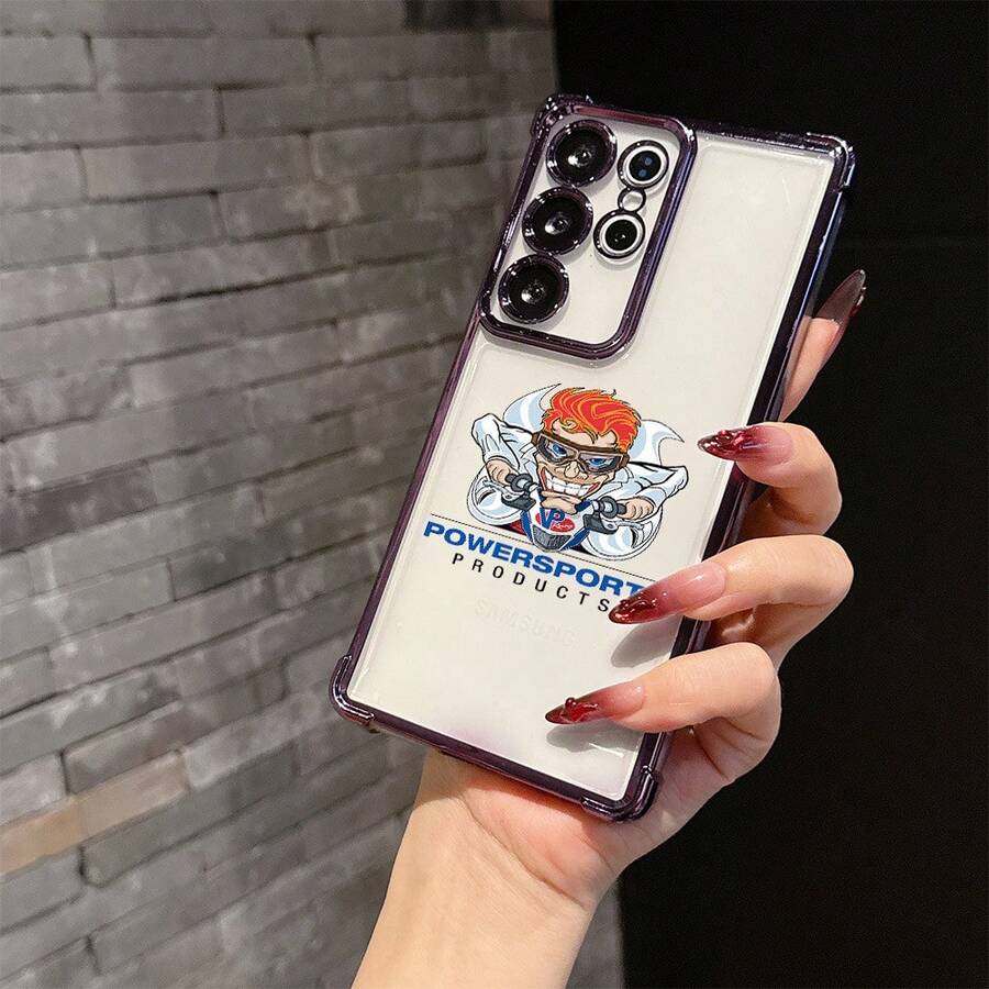 Funda de teléfono de dibujos animados con VP, adecuada para S25, S24, S23, S21 FE Ultra Plus, ofrece panel trasero suave y transparente con características anti-caída tanto para 4G como para 5G. - Colores mixtos - Ver 1