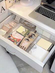 8 Peças Caixas de Armazenamento de Gaveta Transparentes Minimalistas, Caixas Organizadoras de Pequenos Itens, Caixas de Armazenamento de Maquiagem e Ferramentas Cosméticas, Organizadores de Gaveta - Transparente - Visão 5