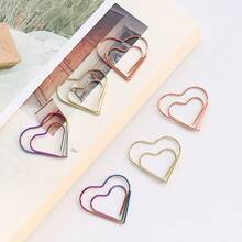 Bộ 50 kẹp giấy mini hình trái tim bằng kim loại, kẹp đánh dấu trang hình trái tim nhiều màu sắc, kẹp hình hoạt hình dễ thương dùng cho văn phòng, trường học, đóng sách, trang trí ghi chú. - Nhiều màu - Xem 5