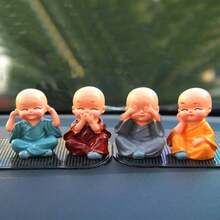 4件套彩色盒装佛像摆件，树脂材质，四尊精致小巧的禅宗僧侣佛像，寓意吉祥，适合汽车装饰、花盆摆件，创意实用，是馈赠亲友的理想之选，也适合摆放在桌面、卧室、办公室等处。 - 彩色 - 查看 4