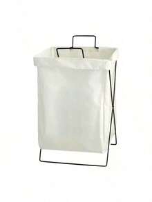 1pc Foldable Laundry Basket With Iron Frame And Washing Bag, Home Storage And Organization For Clothes And Toys - Grey - View 7