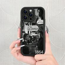 Funda para teléfono: Estilo Vampiro - Estilo Gótico de Damon Salvatore - Duradera y de Larga Duración| Protección| Antigolpes y Anticaídas| Mate Antideslizante| Moda de Lujo Ligero, Impresión UV| Compatible con iPhone 17/16/15/14/13/12/11/XS/XR/X/7/8/Plus/Pro/Max - Funda Suave de TPU Negra - Color 1 - Ver 9