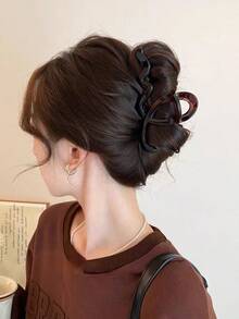 3/1 pieza Clip de pelo con agarre súper grande de estilo retro de Hong Kong con onda, clip de volumen de pelo grande, clip de pelo con patrón de leopardo de moda para mujer, accesorios de pelo elegantes, pinza de pelo casual - Multicolor - Ver 2