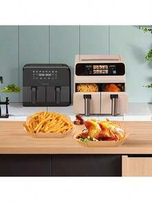 50/100pcs Square Air Fryer Liners, Disposable, Oven, Microwave, Heat-Resistant Cooking Air Fryer Liners, Ideal For Kitchen And Party Essentials, Food Contact, Baking Tools, Non-Stick Baking Paper, Oven Bottom Liner - Multicolor - View 8