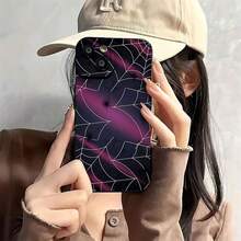 Funda de Teléfono Abstracta con Brillo de Telaraña Compatible con Fundas de Teléfono  17 16 Pro Max 15 Pro Max 13 y 12 Hecha de Material TPU Es Resistente a Impactos y Caídas Perfecta para Amantes de Halloween Regalo Elegante y Único para Familiares, Amigos y Parejas - Negro - Ver 2