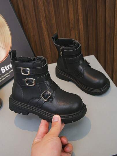 1 pereche cizme unisex pentru copii, drăguțe la modă, elastice, din PU, cizme calde pentru exterior, cizme casual pentru copii mici, cizme pentru toate anotimpurile