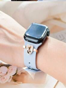 1pc Personalized Watch Band Charm, Customized Photo Watch Accessory, Blank Watch Band Decor Rose Gold Suitable For Silicone Smart Watch Band Accessory, Silver, Gold And Rose Gold Customized Watch Band Charm, Ideal Gift For Women, Girlfriend, Boyfriend, Dad, Mom, Family, Friends, Suitable For Anniversary, Birthday, Graduation, Prom, Party, Women Jewelry - Gold - View 5