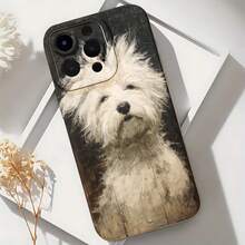 2026 nueva funda de teléfono esmerilada, funda de teléfono con impresión de perro y texto para  17 15 Pro Max,  17 14 Pro,  17 13,  17 12, protector de teléfono  Galaxy S23 S22 S21, regalo de funda de teléfono para pareja, regalo de San Valentín o cumpleaños para novio o novia - Blanco antiguo - Ver 6