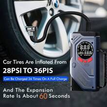 1pc 150PSI 5000A Jump Starter With Air Compressor, 5 In 1 Function Digital Car Tire Inflator Jump Box Battery Pack, Portable Car Battery Charger For 10L Gas Or 5.0L - Multicolor - View 4