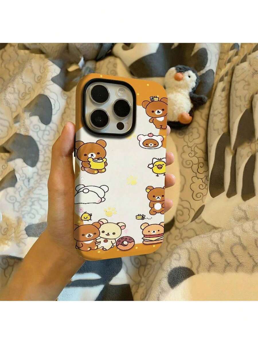 La funda de teléfono mate 2 en 1 con diseño de oso relajado para otoño e invierno es adecuada para iPhone 16, 16 Pro Max, 15, 15 Pro Max, 14, 14 Pro Max, 13, 13 Pro Max, 12, 12 Pro Max, 11 y 11 Pro Max.Tiene un acabado mate con grandes orificios para protección contra caídas, lo que lo convierte en un regalo perfecto para Navidad, Año Nuevo y Pascua, una opción ideal para familiares y amigos. - Blanco - Ver 1