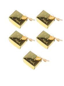 5pcs Eid Mubarak Luxury Gift Boxes, Gold Intricate Lantern/Moon/Star Print, Assorted Finishes (Metallic/Matte) & Colors, Great For Eid Ceremonies, Islamic Wedding Favors, High-End Festival Gifts & Sophisticated Cultural Packaging - 9x7x4cm - View 14