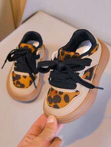 1双男女童/学生鞋，PU皮革防水舒适休闲防滑平底百搭时尚运动鞋，四季皆宜 - 卡其色 - 查看 14