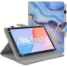 - Funda universal para tablet de 11 pulgadas, funda para tablet de 11.5 pulgadas, funda protectora portátil de piel sintética, con 4 anillos fijos, para todo tipo de tabletas,37000079 - azul real - Ver 1