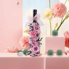 12 Pcs Mini Round Floral Foam Holder With Green Floral Wire Floral For Fresh Flowers Green Floral Foam For Table Wedding Wine Bottle Decor - xanh quân đội - Xem 2