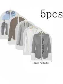 10 Stück/5 Stück/1 Stück Kleiderschutz, moderne halbdurchsichtige staubdichte Haushaltshülle, verstärkter Reißverschluss Anzugsabdeckung, wasserdichte Kleidungsabdeckung, Hochzeitskleid Schutz - Weiss - Übersicht 13