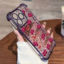 1pcs Pink Cherry Leopard Print Phone Case Compatible with Apple Phone17 16 15 14 13 12 11 ProMax Antidrop Phone Case Camera Protection Phone Case Girlish Style Funky Popular Cute Fashion Can Be Given To Friends Can Be Given To A Lover - Morado - Ver 2