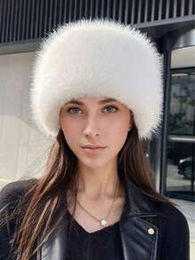 1顶女士冬季帽子，加厚仿毛皮内衬渔夫帽，新款纯色长毛绒保暖护耳渔夫帽，Y2K风格，适合日常佩戴、户外活动、度假、送礼、外套配饰 - 多色 - 查看 13