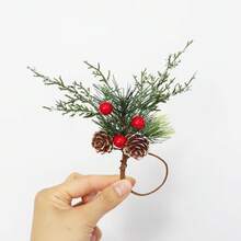 1-6pcs Christmas Snowflake Pine Needle Pine Cone Napkin Rings, Suitable For Christmas Family Gathering Party Decoration Napkin Holders - Multicolor - View 5