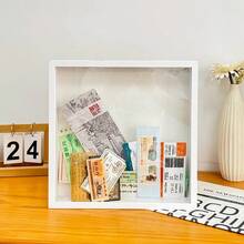 1pc Wooden Train Ticket Collection Saving Money Box, Concert Ticket Holder Display Frame, Movie Ticket Collection Shelf Stand