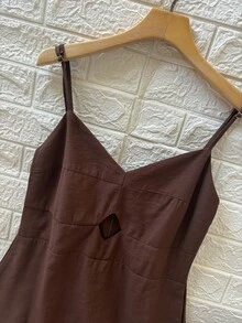 Short Dress, Girly - 咖啡棕 - 查看 3