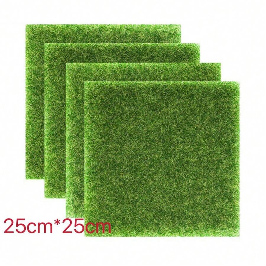 Grama Sintética Placa de tapete Artificial 25cm x 25cm - Verde - Visão 1