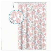 OISE ART STORE Tenda Per Doccia Vasca Da Bagno 12 Ganci Stampa Fiori Rosa Grigi 240x200cm 87576 - - Multicolore - Visualizzare 1
