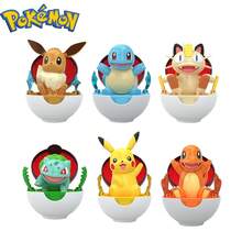 pokemon 宝可梦6款可变形玩偶玩具 口袋妖怪杰尼龟伊布喵喵动漫人物桌面摆件模型玩偶收藏玩具礼品 - 彩色 - 查看 2