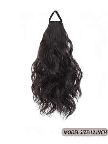 12英寸波浪马尾假发 | 韩式层次波浪假发，加厚防滑弹力带，适合扎低马尾，采用耐热纤维材质，发圈，发绳，弹力发带，头饰，健身运动跑步服饰，家居美发配饰 - 彩色 - 查看 6