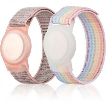 2 Pack Wristband for Airtag Kids, GPS Bracelet for Kids Compatible with Apple Air Tag, Nylon Watch Band Tracker Case Strap Holder Accessories for Toddler Child Adult, Anti-Lost,36979977