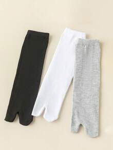 1/3 Pairs Men's Black & White Toe Socks | Minimalist Solid Color Business Socks, Unisex Two-Toe Socks For All Seasons